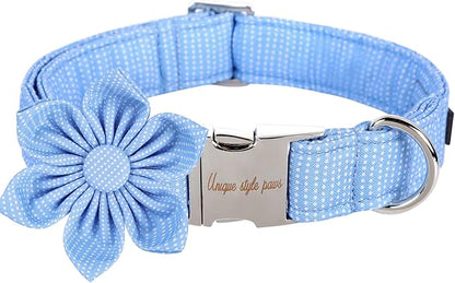 Unique style paws Dog Collar with Flower Tie