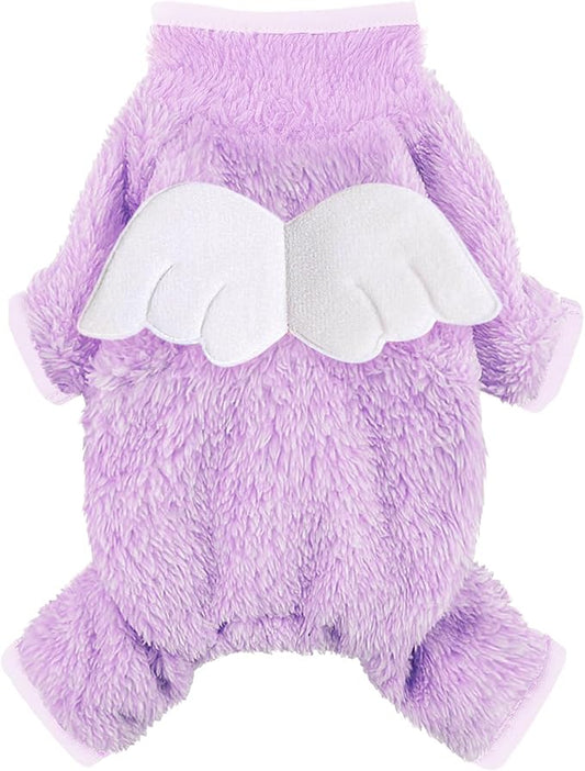 Dog Pajamas Small Dog Sweaters - Winter Warm Dog Jumpsuit, Soft and Stretchy 4 Legged Fleece Dog Clothes for Small Dogs Girl Boy (Small, Purple)