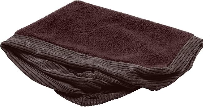 Furhaven Replacement Dog Bed Cover Fleece & Corduroy Chaise, Machine Washable - Dark Espresso, Small