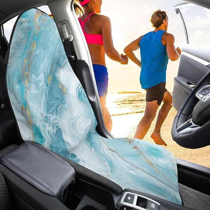 Yewattles Blue Marble Waterproof Sweat Towel Car Seat