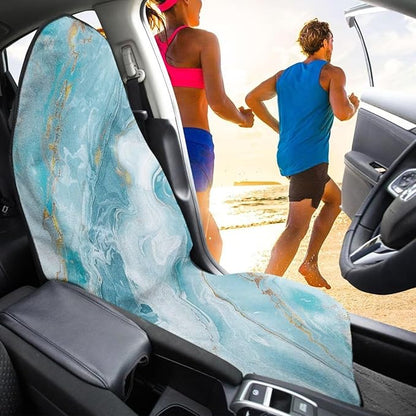 Yewattles Blue Marble Waterproof Sweat Towel Car Seat