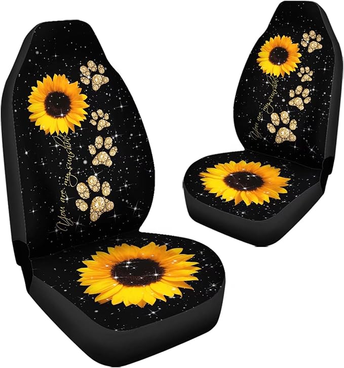 Sunflower Car Seat Covers 2PCS Auto