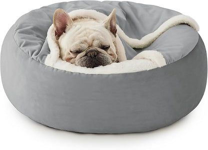 Lesure Medium Dog Bed with Cover Cave 26"