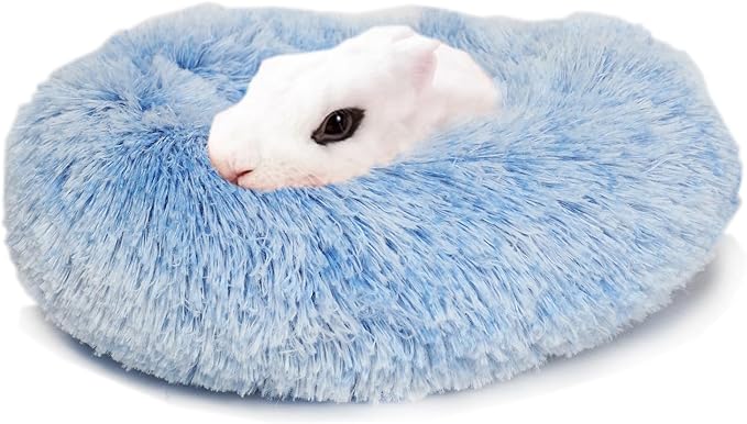Hamster Bed Cute Blue and White Warm Cushion for Small Animal 11.8 inch