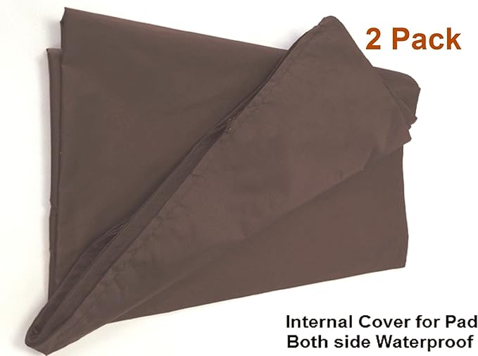 Dogbed4less 2 Pack Internal Duvet Case Waterproof Zipper Dog Bed Cover for XXL Large 55"x37"X4" Memory Foam Pad Pet Bed - 59"x41" FLAT