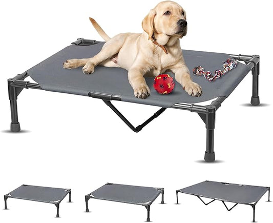 Elevated Dog Bed Raised Dog Bed Cot Bed Small Medium Large Dogs Outdoor Cooling Dog Bed Pet Cat Bed Breathable Mesh Washable (Large 42''L x 25''W)