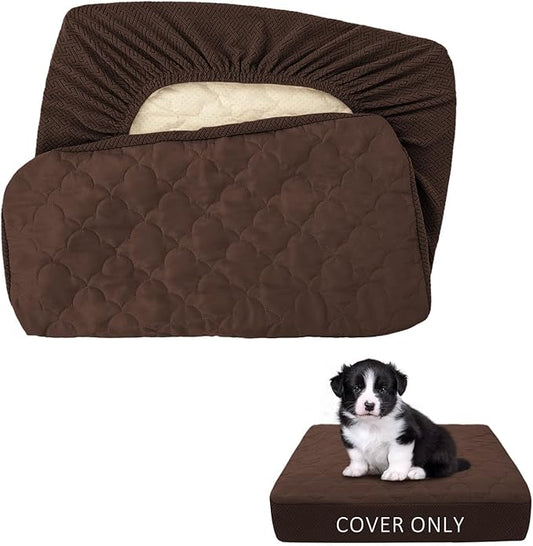 CHHKON Dog Bed Covers Replacement Washable Waterproof Pet Puppy Bed Cover for Dog(Brown,20x15x6 inch)