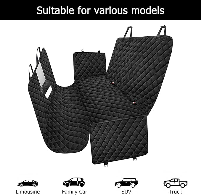 ELEGX 70" Wx94 L Oversized Dog Car Seat Cover 200 Lbs 600D Heavy