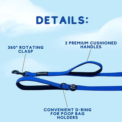 ShawnCo Dream Walk Dog Leash- Premium, Nylon Pet Leash with Soft Neoprene Handle for Small, Medium and Large Dogs (Freckle's Garden, M/L 6FT w/ 2 Handles)