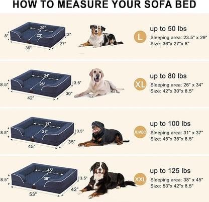 Memory Foam XXL Dog Bed with Bolsters