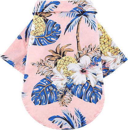 Dog Hawaiian Shirt Hawaii Style Summer Dog Clothes Boy Girl Breathable Cool Costume Beach Seaside Sweatshirt for Small Puppy Polo T-Shirt Pet Outfit
