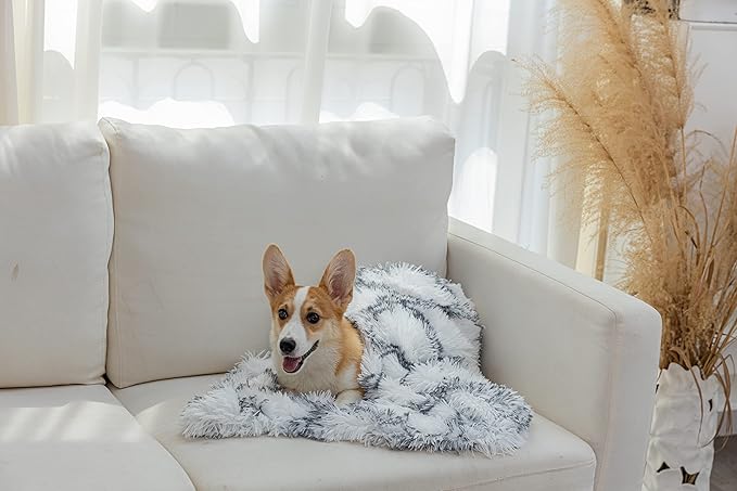 PJYuCien Fluffy Fleece Calming Pet Throw Blanket 24 * 32", Machine