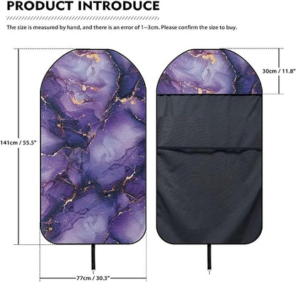 Purple Marble Sweatproof Towel Car Front Seat Cover Non-Slip Bucket Seat Protector Easy to Install Universal Seat Cover for Car