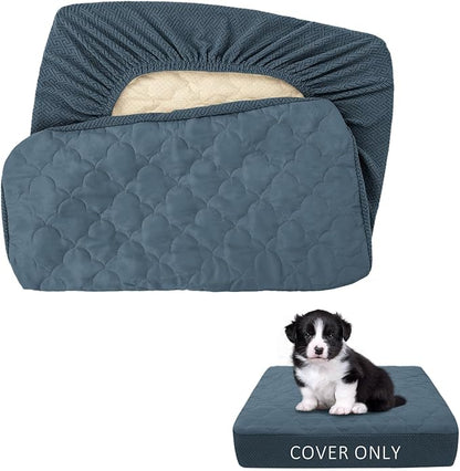 CHHKON Dog Bed Covers Replacement Washable Waterproof Pet Puppy Bed Cover for Dog(Blue,20x15x6 inch)