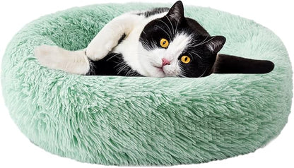 Aurako Cat Bed Dog Bed Round Cushion Pet 20" Green