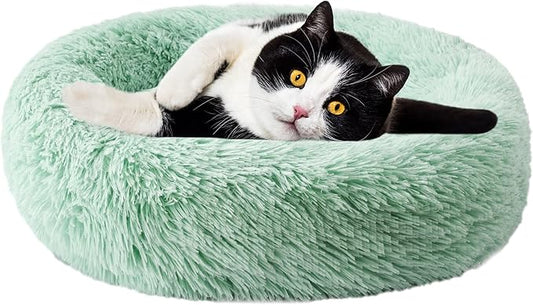 Aurako Cat Bed Dog Bed Round Cushion Pet 20" Green