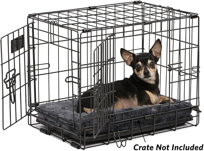 Midwest Quiet Time Bolster Gray Dog Bed 18" L 12" W,