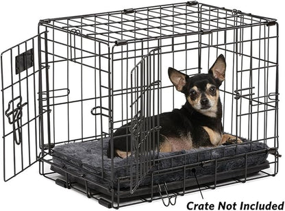 Midwest Quiet Time Bolster Gray Dog Bed 18" L 12" W,