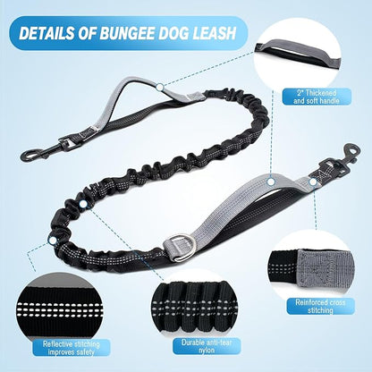 Hands Free Dog Leash with Dog Walking Fanny Pack for Large Medium Small Dogs
