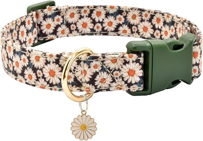 Flower Patterns Dog Collar with Accessories