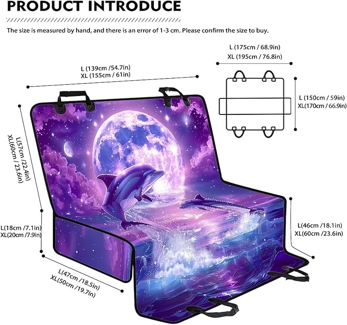 AFPANQZ Purple Moon Car Dog Cat Seat Cover