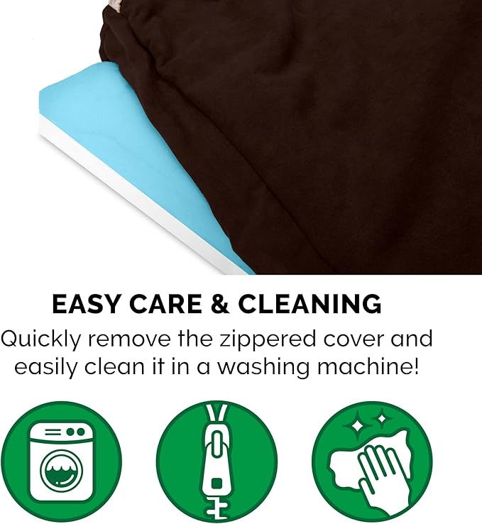 Furhaven Cooling Gel Dog Bed for Large Dogs w/ Removable Washable Cover 95 lbs