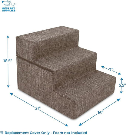 Best Pet Supplies Portable Foldable Foam Pet Stairs/Steps for Couch 3-Step (H: 16.5")