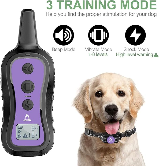 PATPET Dog Training Collar Dog Shock Collar with Remote 3 Training 1000 ft