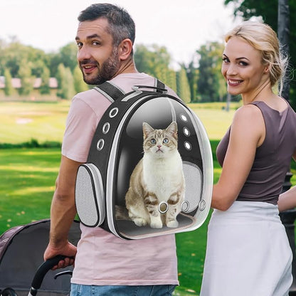 Cat Carrier Backpack Portable Pet Travel Solution Pet Carrier Dog Carrier Backpack Bag Space Capsule for Small Medium Cat Puppy Dog Travel Hiking Walking Camping Up to 17Lb (Black)