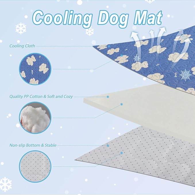 Jiupety Thin Cozy Cotton Dog Crate Bed Mat with Bear 28" x 22" x 0.8", Comfy