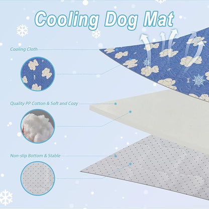 Jiupety Thin Cozy Cotton Dog Crate Bed Mat with Bear 28" x 22" x 0.8", Comfy