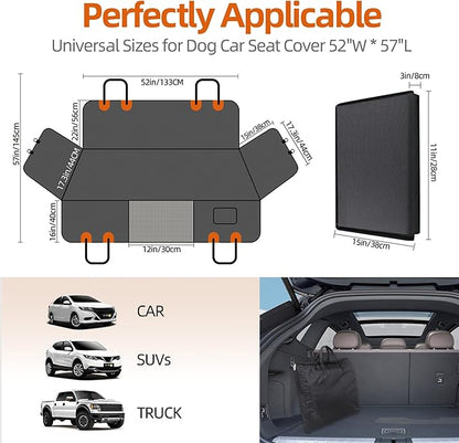 Dog Car Seat Cover for Back Seat 100% Waterproof