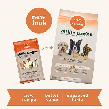 Canidae All Life Stages Multi-Protein Recipe with Chicken, Turkey, Lamb, and Fish – High Protein Premium Dry Dog Food for All Ages, Breeds, and Sizes– 27 lbs.