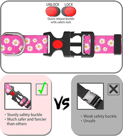 Cute Floral Dog Collar for Small Medium Large Dogs