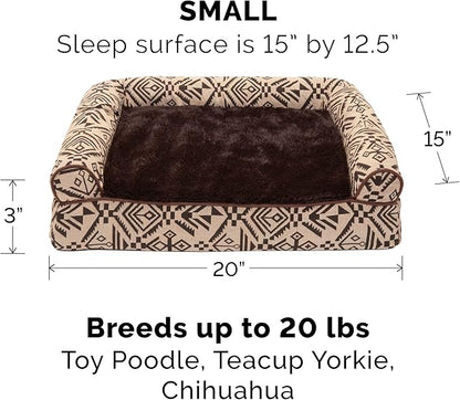 Furhaven Orthopedic Dog Bed for Small Dogs w/ Removable Bolsters & Washable Cover 20 lbs