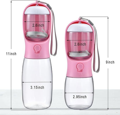 Dog Water Bottle with Food Container, Travel Puppy Water Bowl, Portable Pet Dispenser, Dog Stuff Accessories Items, Puppy Essentials Necessities for Yorkie Chihuahua Cat Walking and Hiking