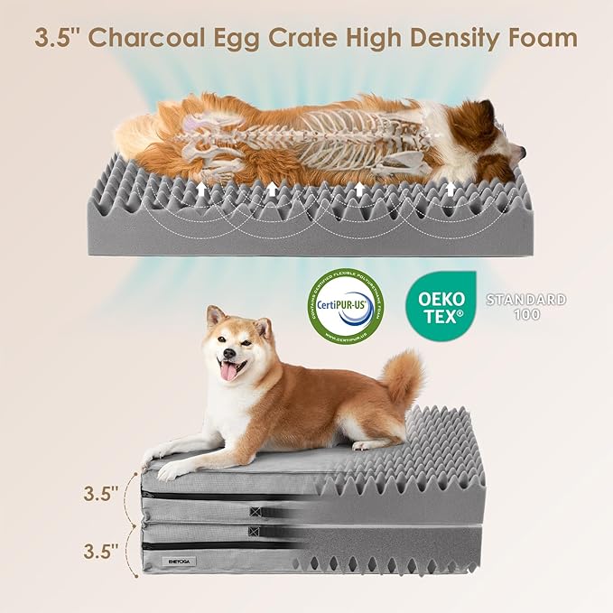 EHEYCIGA Foldable Waterproof Dog Beds for Extra Large Dogs 44 x 32 x 3.5 inches