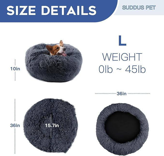 suddus Calming Dog Bed Large Size Dog (36'')