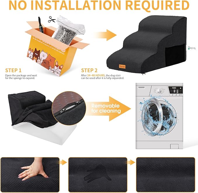 Topmart 3 Tiers Foam Dog Ramps/Steps