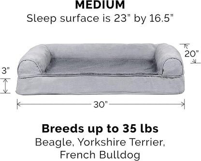 Furhaven Replacement Dog Bed Cover Plush & Suede Sofa-Style