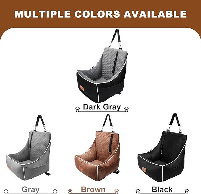 Dog Car Seat for Small/Medium Dogs 35lbs（Grey）