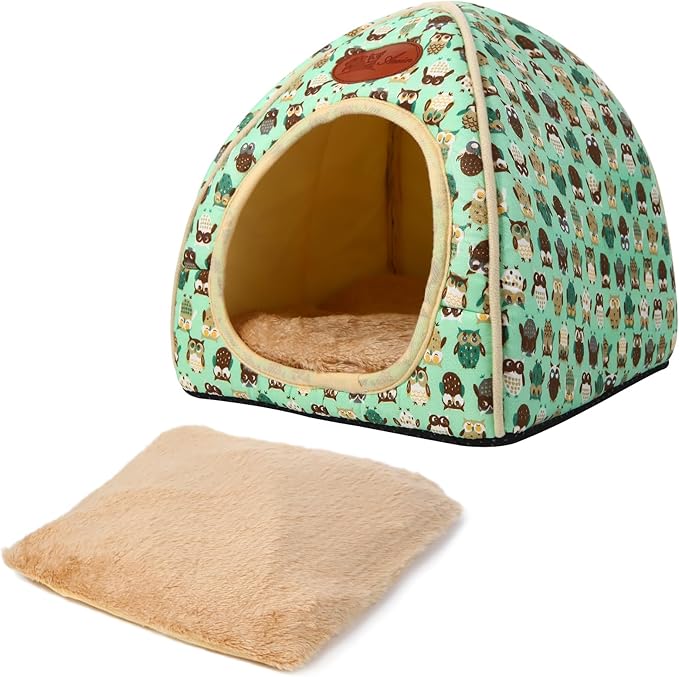 Cozy Guinea Pig Hideout Bed Soft Fleece Material Removable Cushion Washable and Dryer Friendly Perfect Cage Accessories for Rabbits Hamsters Hedgehogs