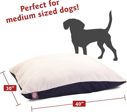 30x40 Blue Rectangle Pet Dog Bed With Removable Washable Cover By Majestic Pet Products Small to Medium