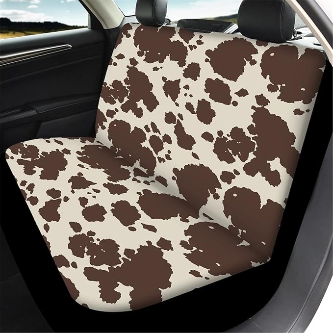 CLOHOMIN Cow Fur Animal Print Back Seat Cover