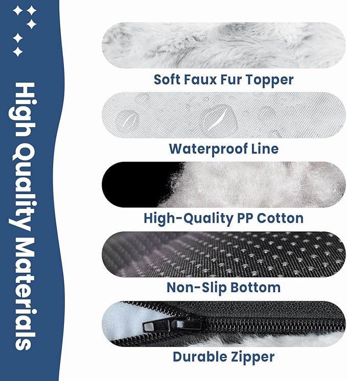 Washable Dog Bed Deluxe Breeds.29 * 20",Gray