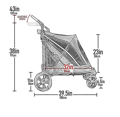 Pet Gear NO-Zip Pet Stroller with Dual Entry 1 Model, 2 Colors