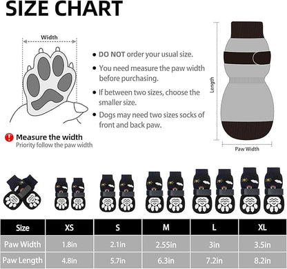 PUPTECK 2 Pairs Anti-Slip Dog Grip Socks for Hot/Cold Pavement
