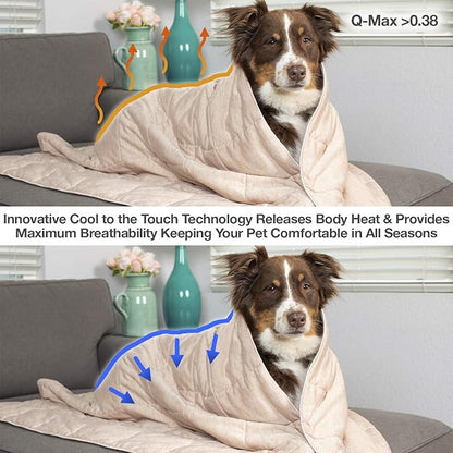 PetFusion Premium Cat and Dog Cooling Blanket. Lightweight Pet Blanket