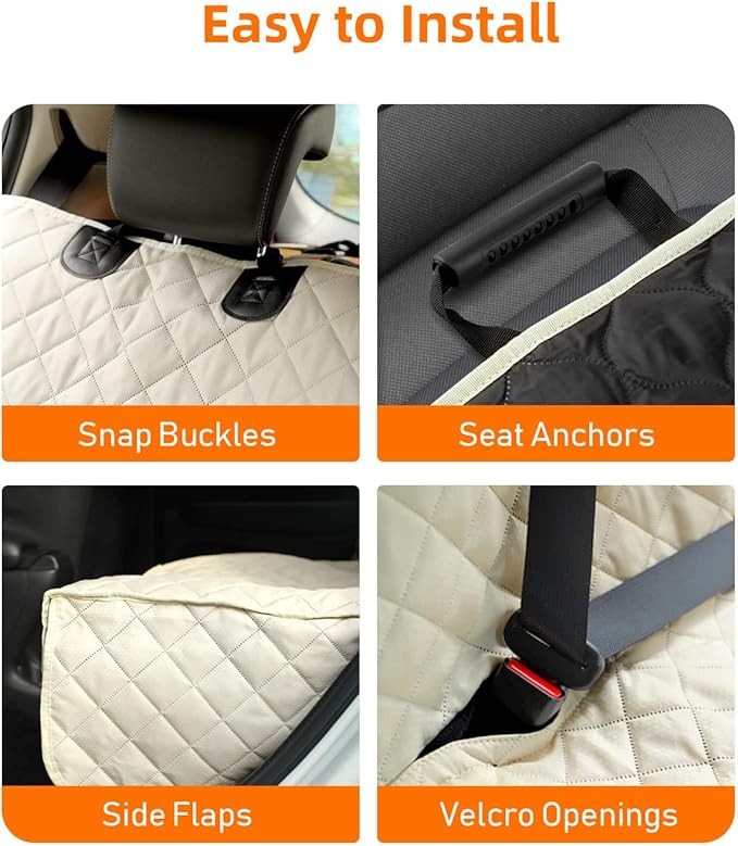 PETICON Waterproof Scratchproof Pet Bench Seat Covers for Cars
