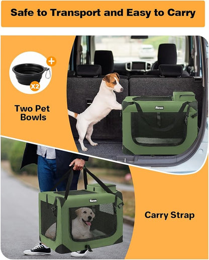 Extra Large Dog Crate with 2 Foldable Bowl 32 Inch (32" L 23" W 23" H,